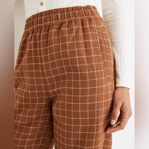 MADEWELL Waffleback Pull On High Rise Tapered Pants Windowpane - Picture 3 of 8